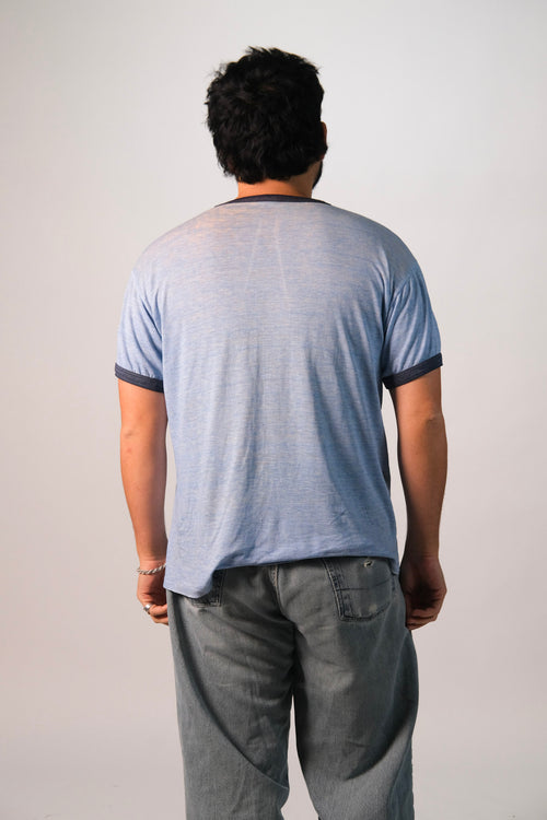 70s Paper Thin Adidas Trefoil Ringer Tee