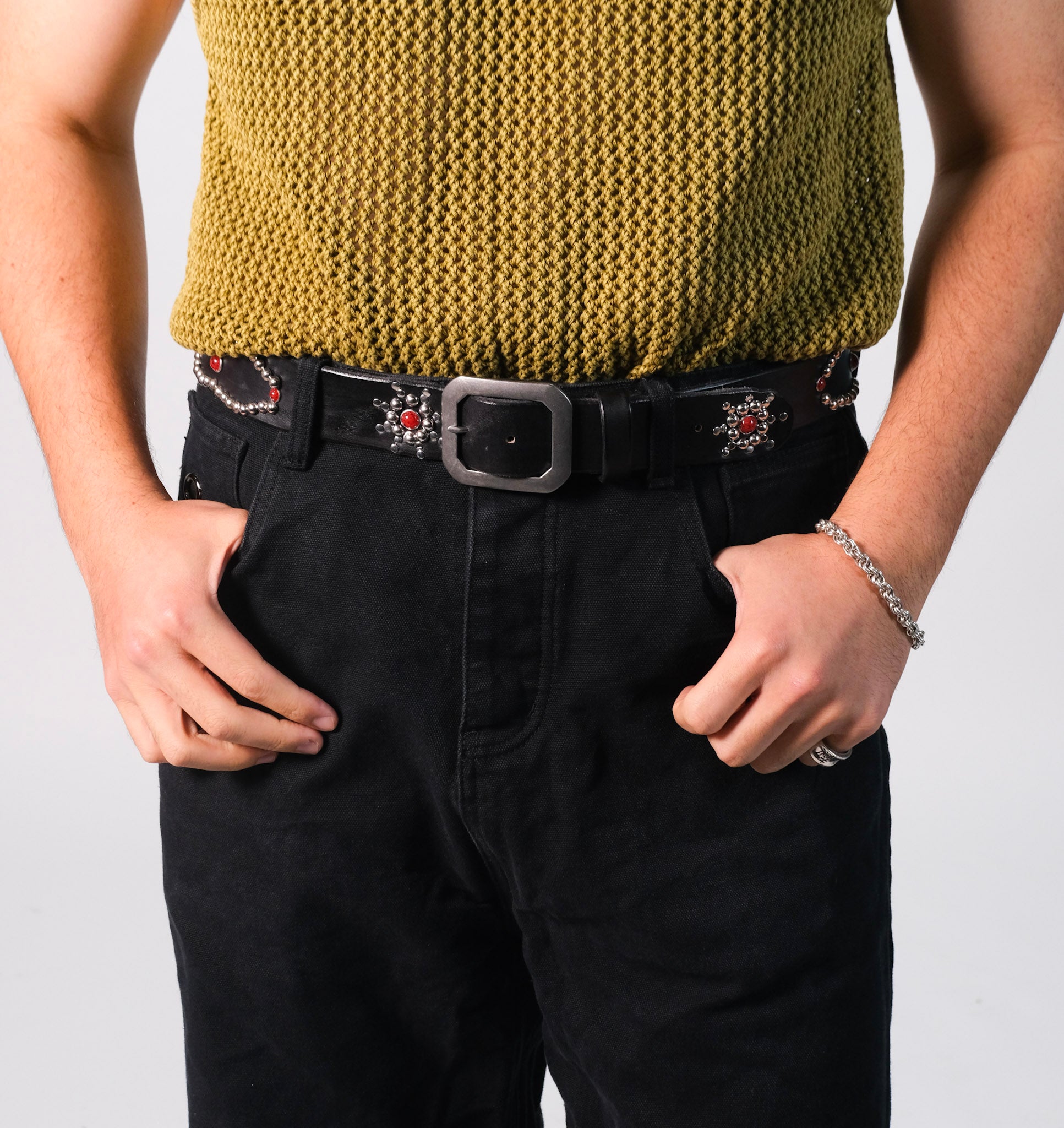 Handmade Studded Biker Belt