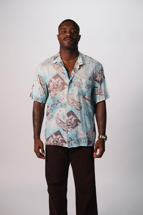 80s Handmade Harley Davidson Button Up