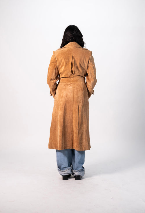 1970's Suede Camel Trench Coat