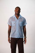 50s Sheer Patterned Button Up