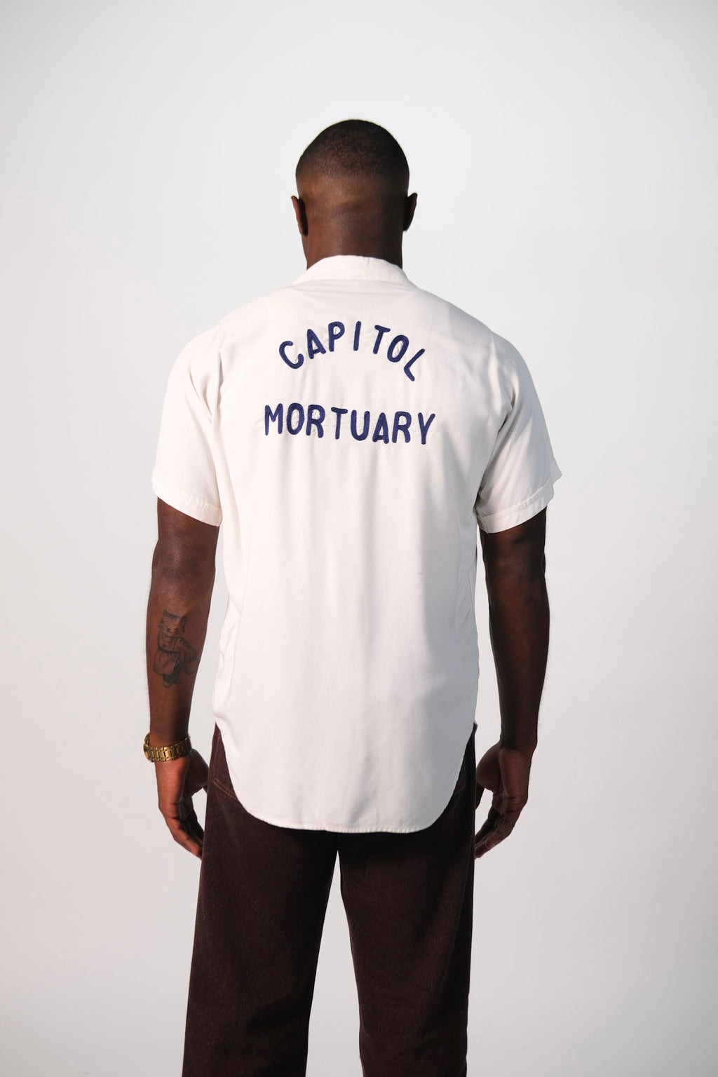 50s Capitol Mortuary Chainstitch Button Up