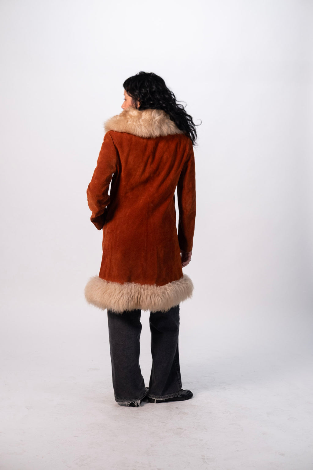 1970's Rust Suede and Fur Penny Lane Jacket