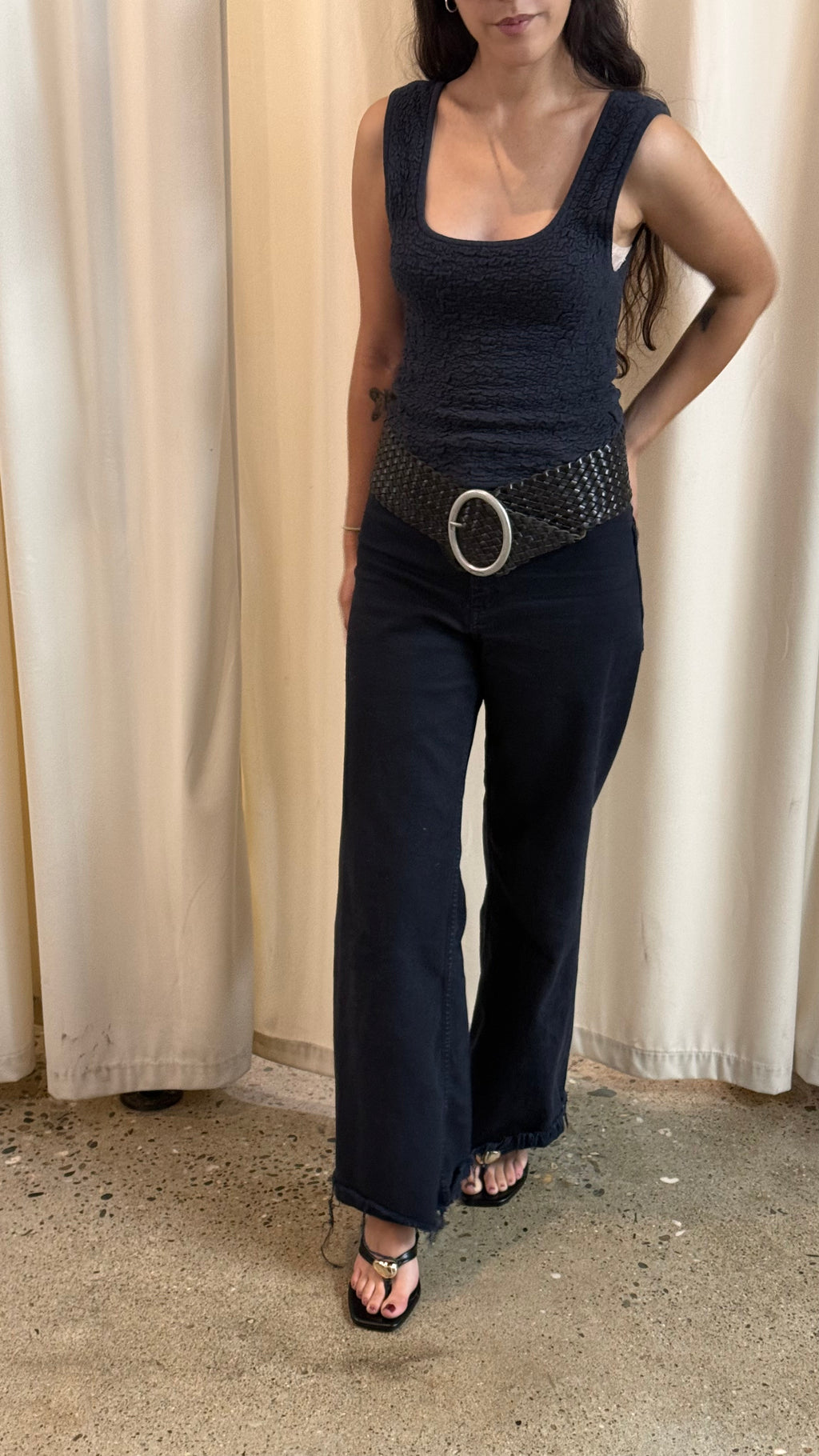 Y2K Chunky Braided Leather Belt