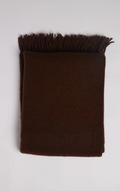 Gotland Wool Throw Blanket in Chocolate