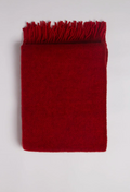 Gotland Wool Throw Blanket in Crimson