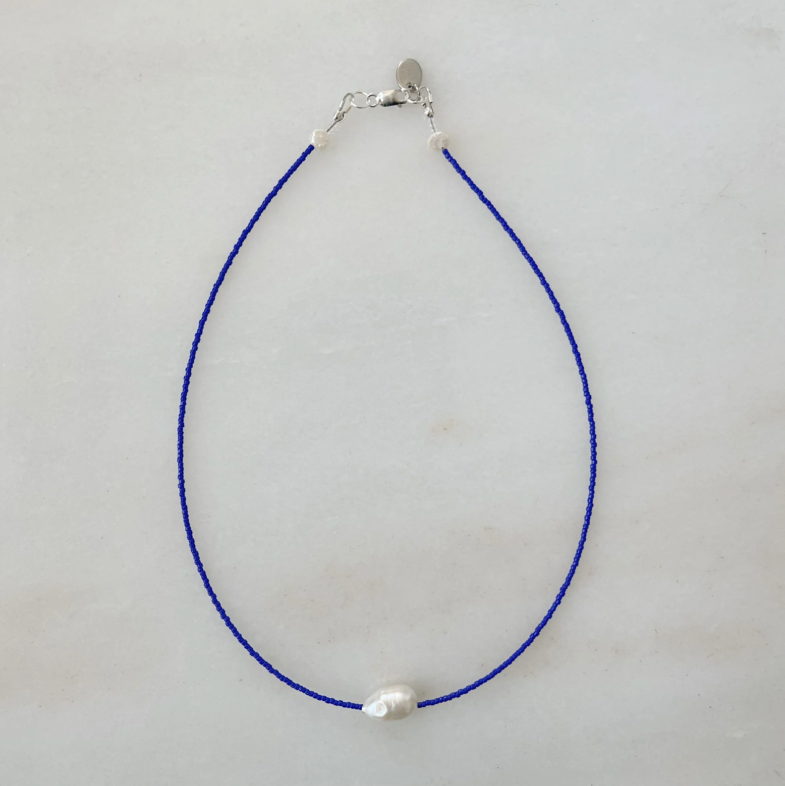 Essential Pearl Necklace Lapis