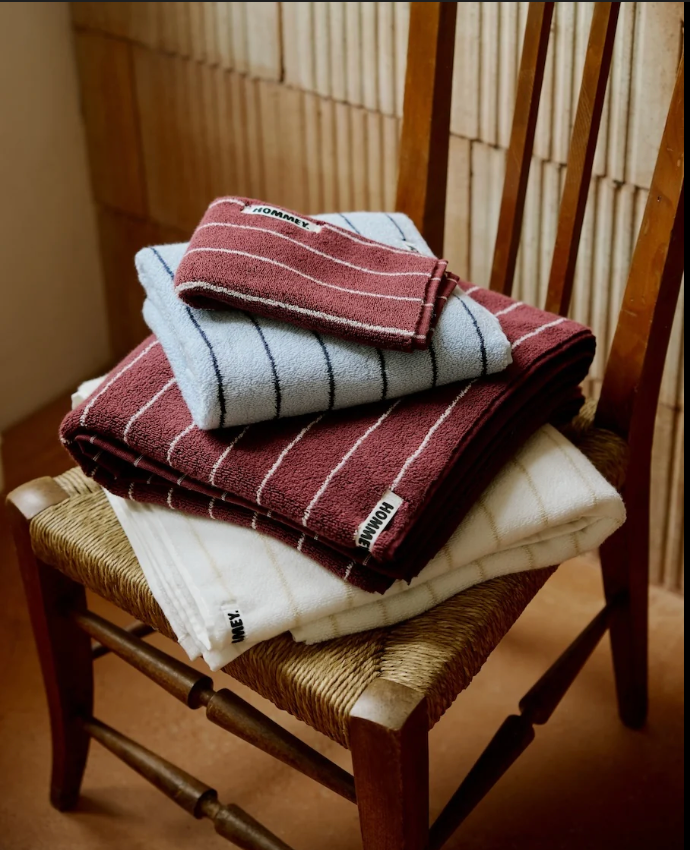 Hommey Pinstripe Bath Towel Pair