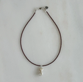 Pearl Drop Necklace Espresso