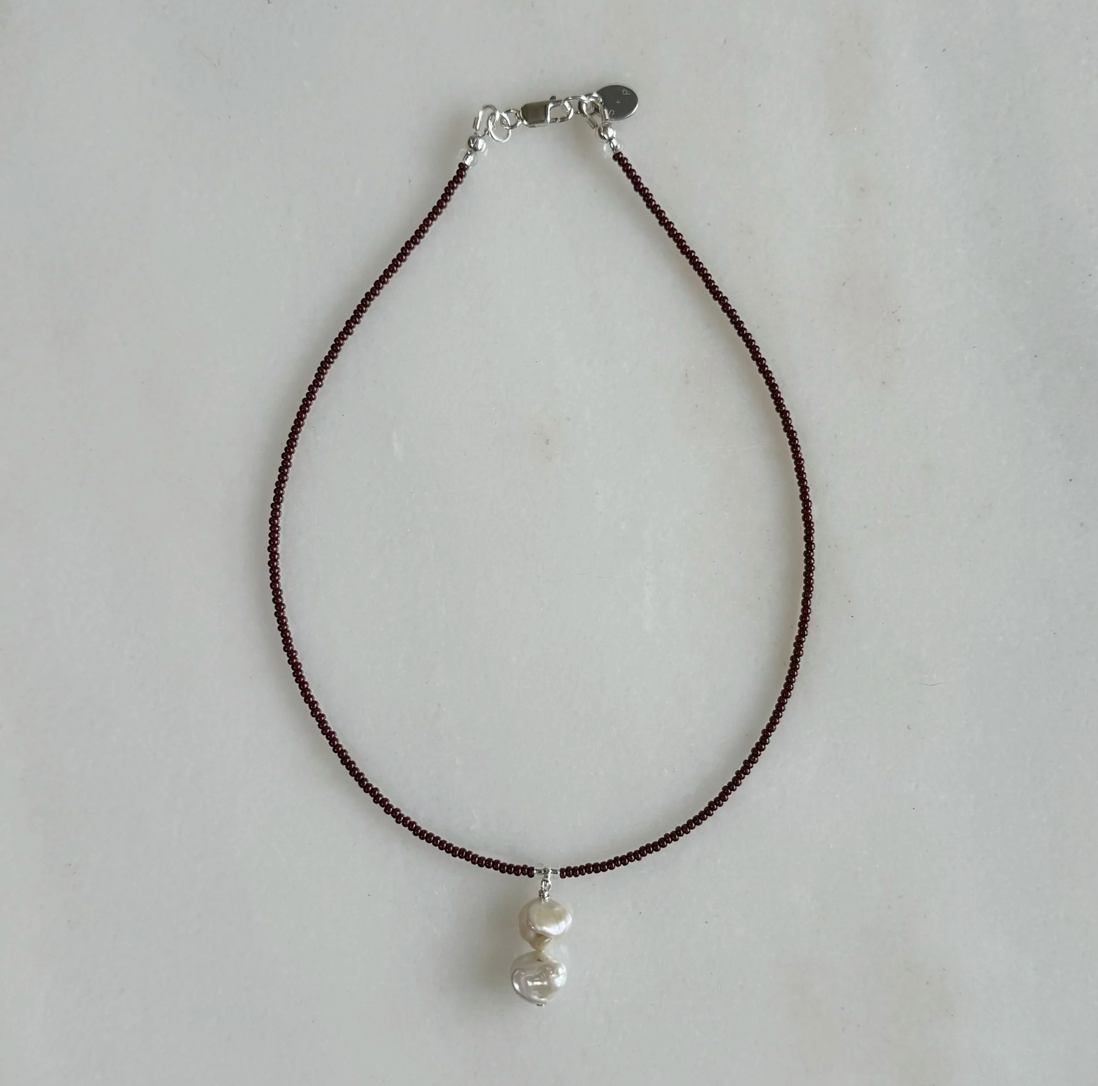 Pearl Drop Necklace Espresso