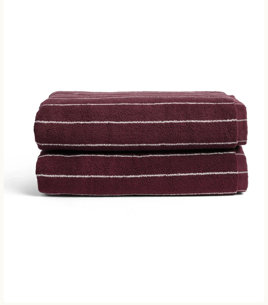 Hommey Pinstripe Bath Towel Pair